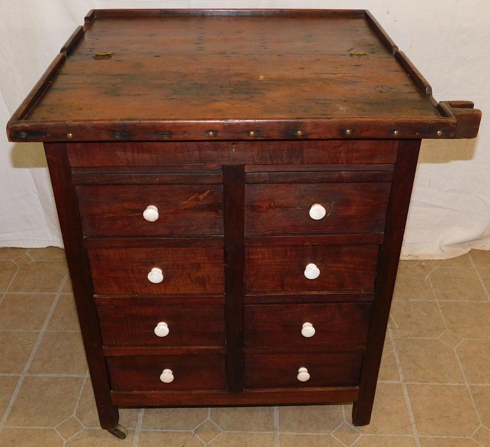19th C Pine Primitive 6 Drawer Cabinet (1 of 8)