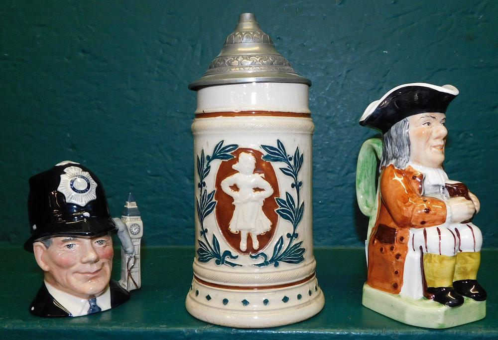 Two Royal Doulton Toby Mugs & One Beer Stein (1 of 5)