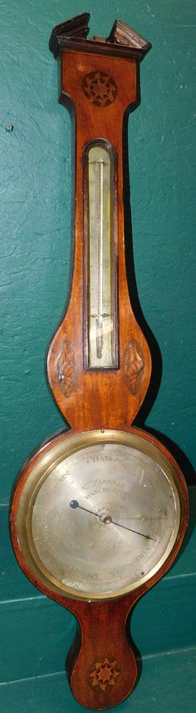 19th C Mahogany Shell Inlay Barometer By V. Zametti (1 of 8)