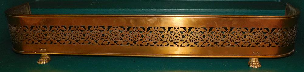Antique Brass Open Work Fire Place Fender (1 of 3)