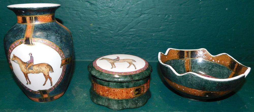 3 Pc Equestrian Themed Porcelain Items (1 of 2)