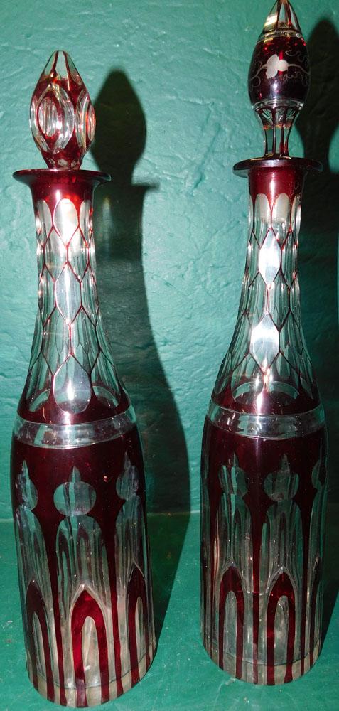 Pair Bohemian Decanters (1 of 1)