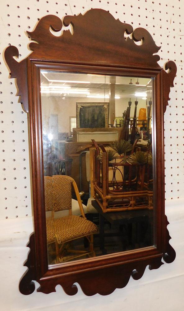 Mahogany Chippendale Style Framed Mirror (1 of 4)