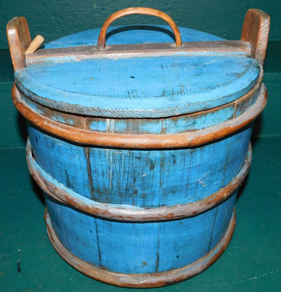 Painted Wooden Bucket (1 of 5)