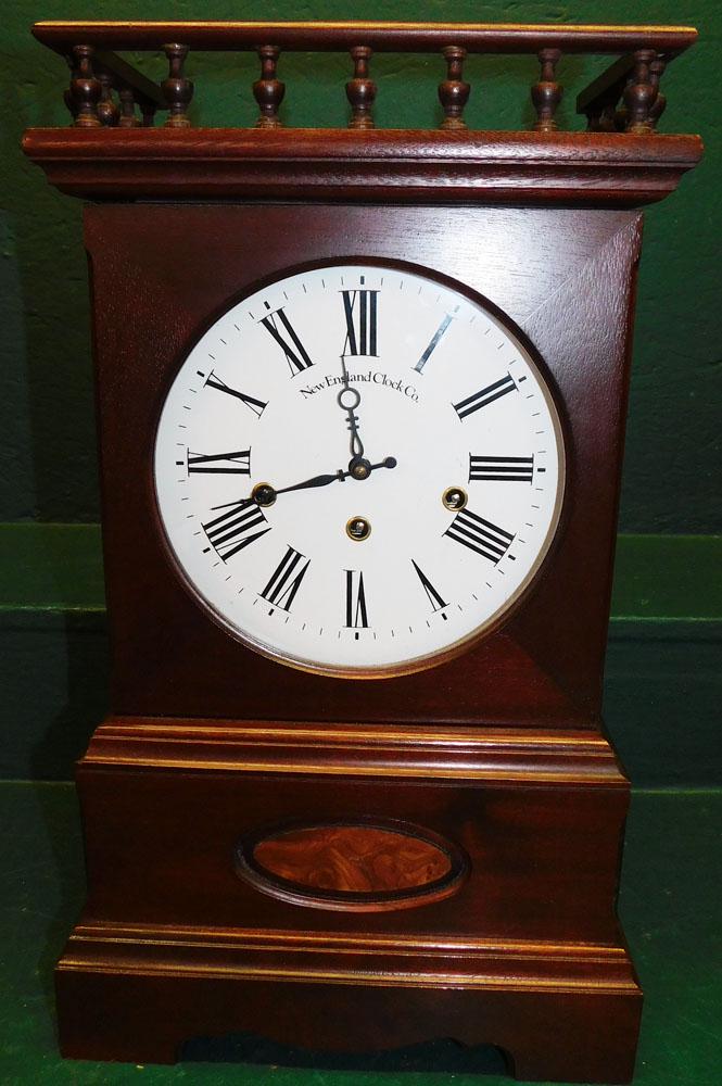 Mahogany Shelf Clock By New England Clock Co. (1 of 5)