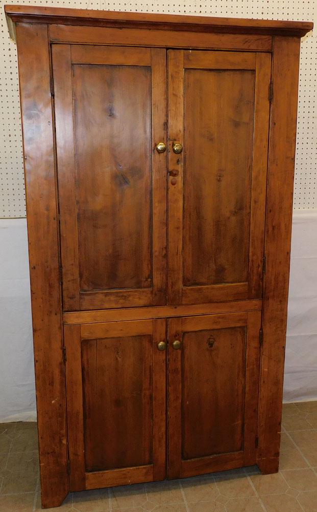 19th C Birch 4 Door Cupboard (1 of 3)