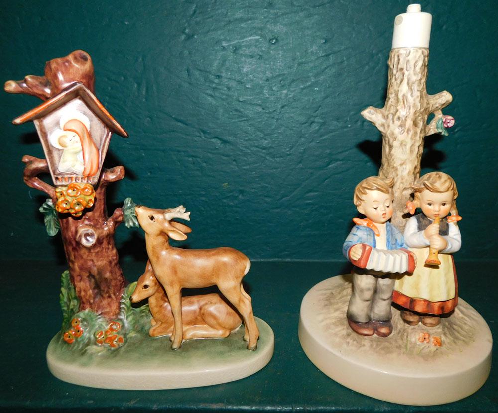 Hummel Lamp Base & Figure: Hummel Lamp Base & Figure. ALL DESCRIPTIONS AND ANY CONDITION STATEMENT GIVEN BY LANGSTON AUCTION GALLERY ARE STRICTLY OPINIONS AND LANGSTON'S SHALL HAVE NO RESPONSIBILITY FOR ERRORS OR OMISSIONS. THE