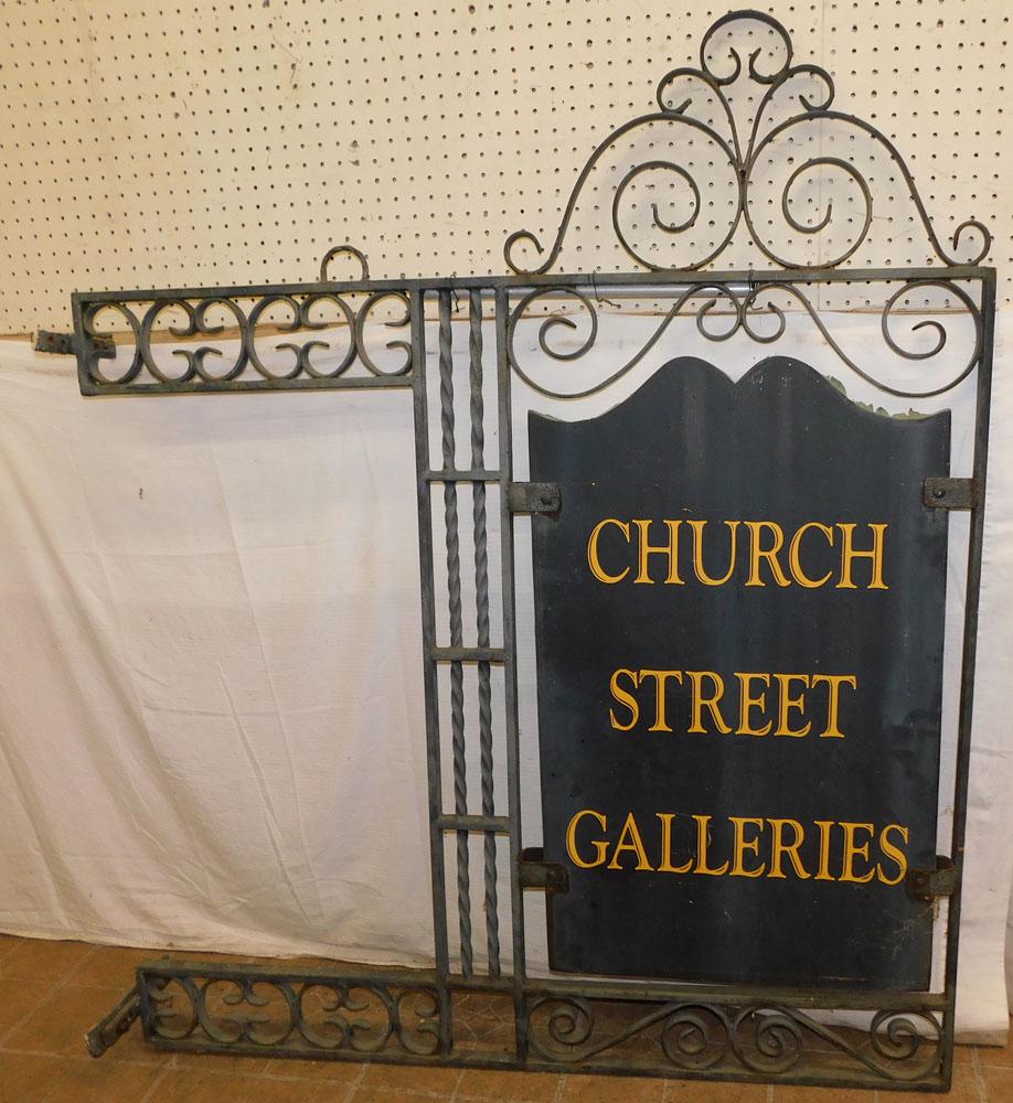 Antique Painted Iron Forged Sign (1 of 4)