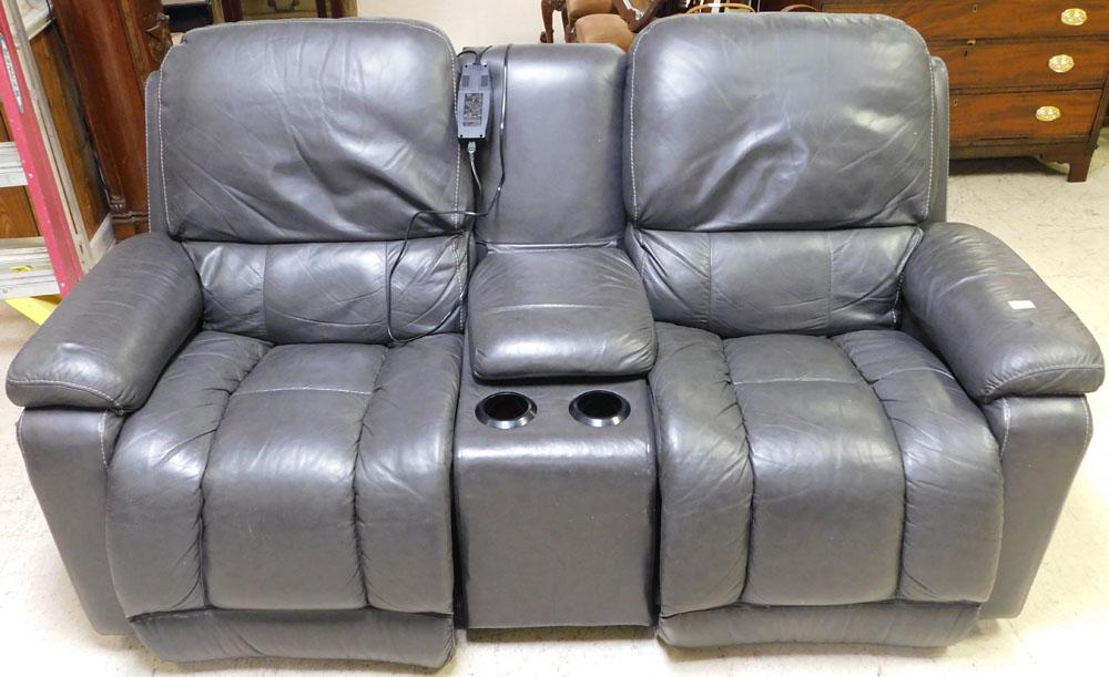 Electric Reclining Leather Love Seat By Lazy Boy (1 of 8)
