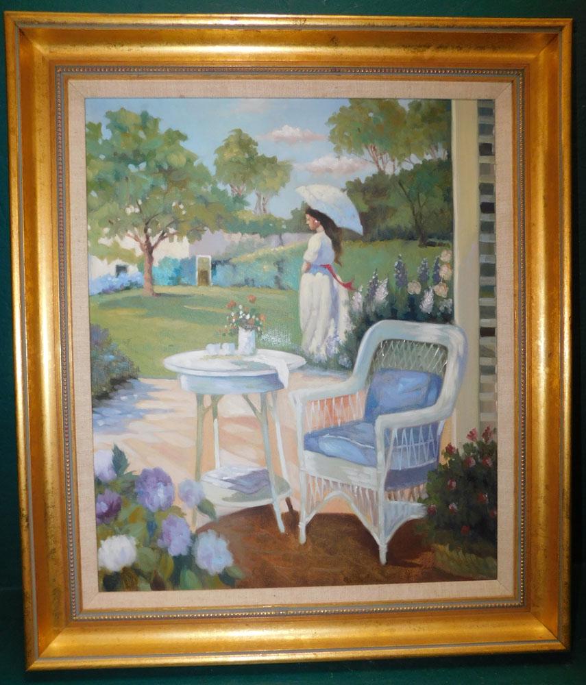 Oil On Canvas Patio Scene (1 of 4)