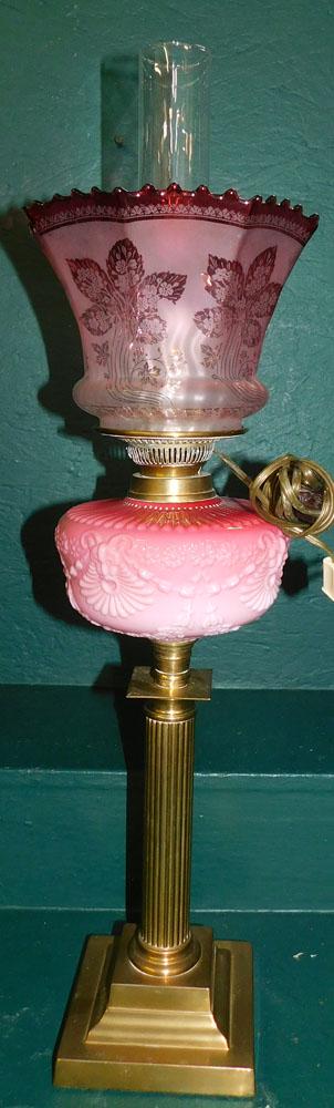 Cranberry Glass Parlor Lamp (1 of 5)