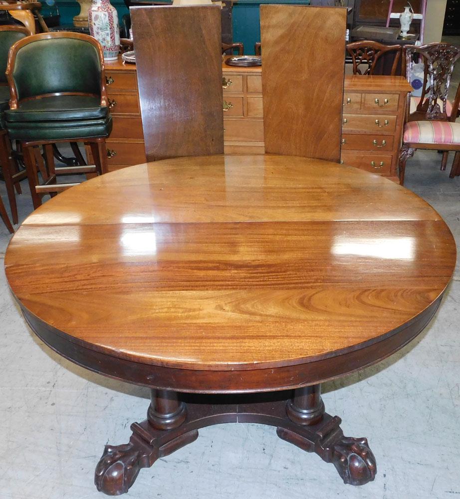 Empire Mahogany Round Dining Table W/ 2 Leaves (1 of 4)