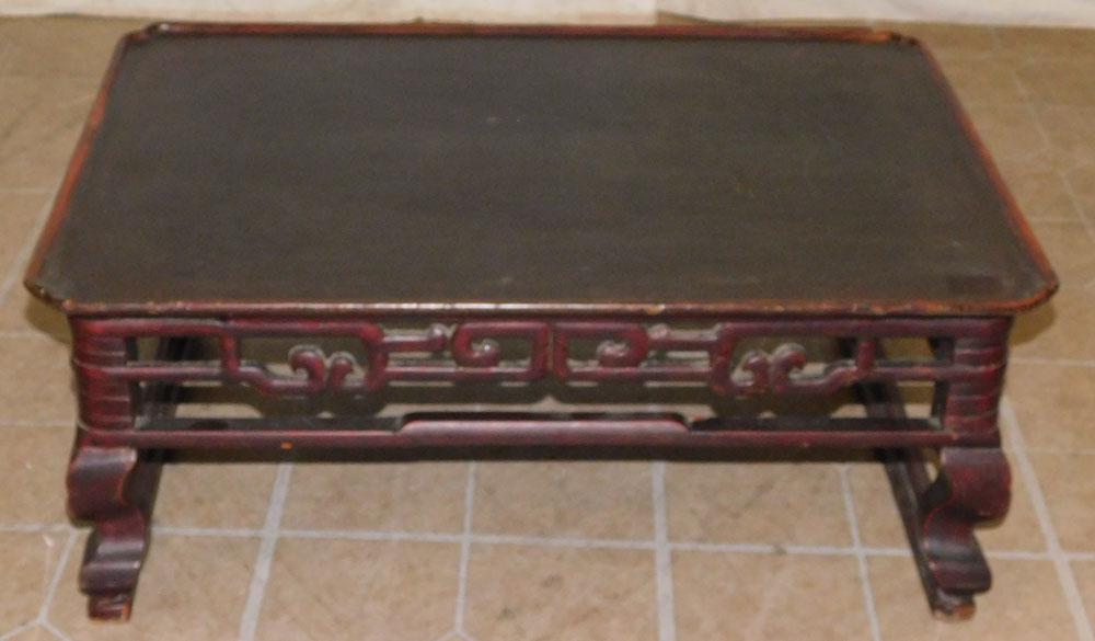 Antique Red Lacquered Oriental Table (1 of 3)