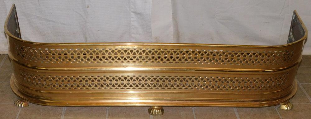 Antique Brass Open Work Fire Place Fender (1 of 3)