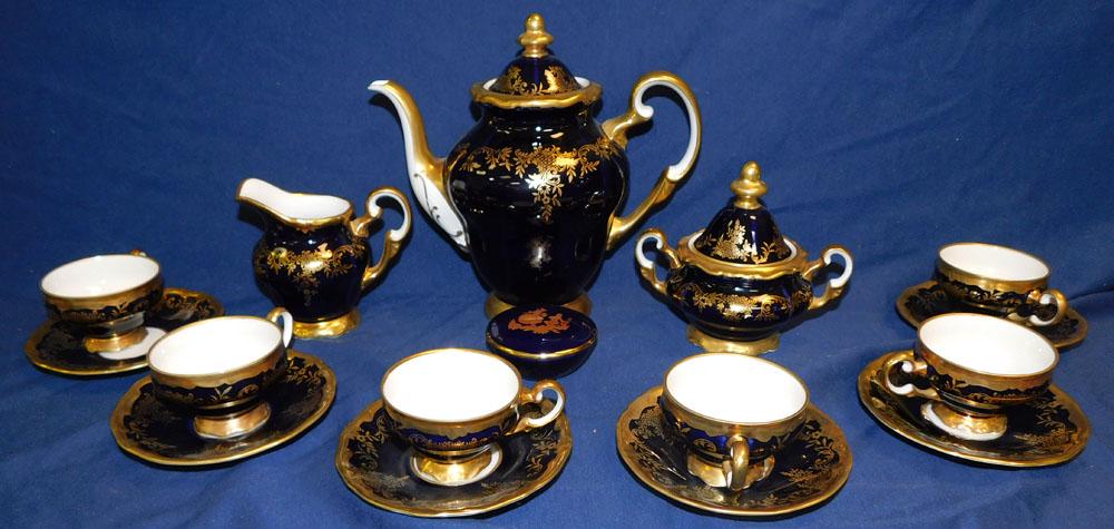 Lot East German Porcelain Tea Set (Weimar) (1 of 3)