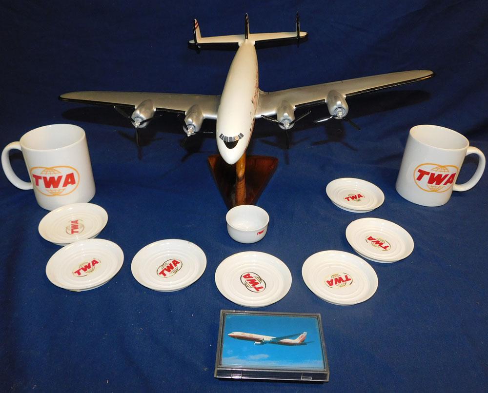 Lot Airplane Model -TWA Mugs - TWA Advertising (1 of 3)