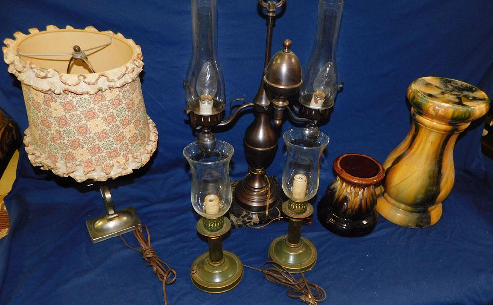 Two Jardinière Pedestals & Four Lamps (1 of 3)