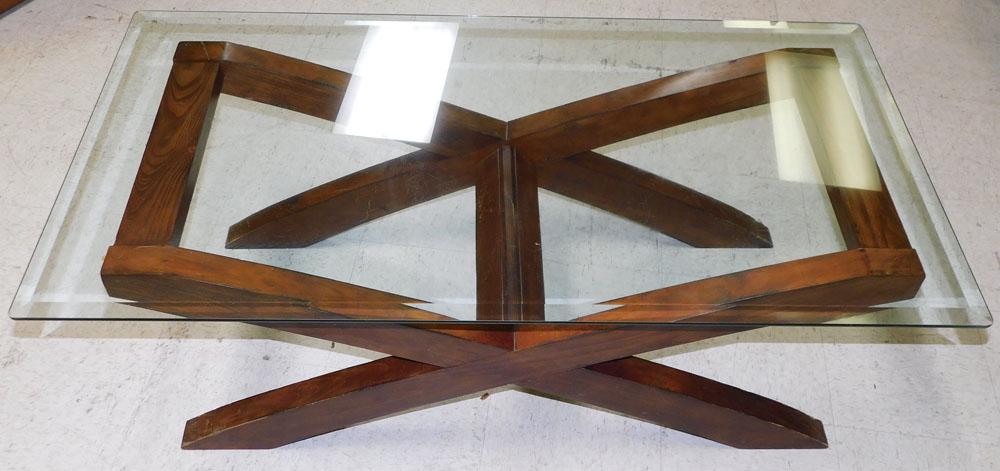 Modern Pine & Glass Top Coffee Table By R. TJ. Furniture (1 of 2)