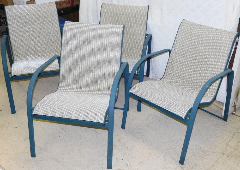 Lot 4 Metal Patio Chairs (1 Seat As Is) (1 of 4)