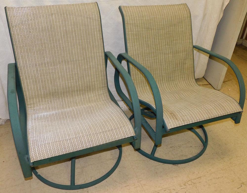 Lot 2 Metal Patio Swivel Chairs (1 of 3)