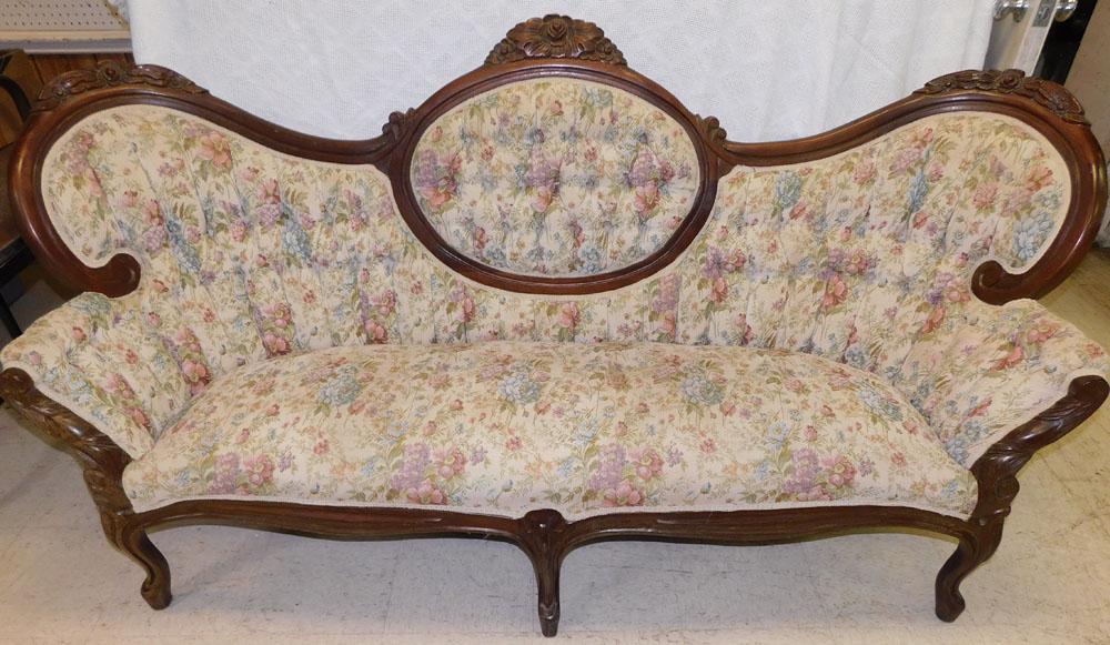 Victorian Style Mahogany Carved Sofa (1 of 4)