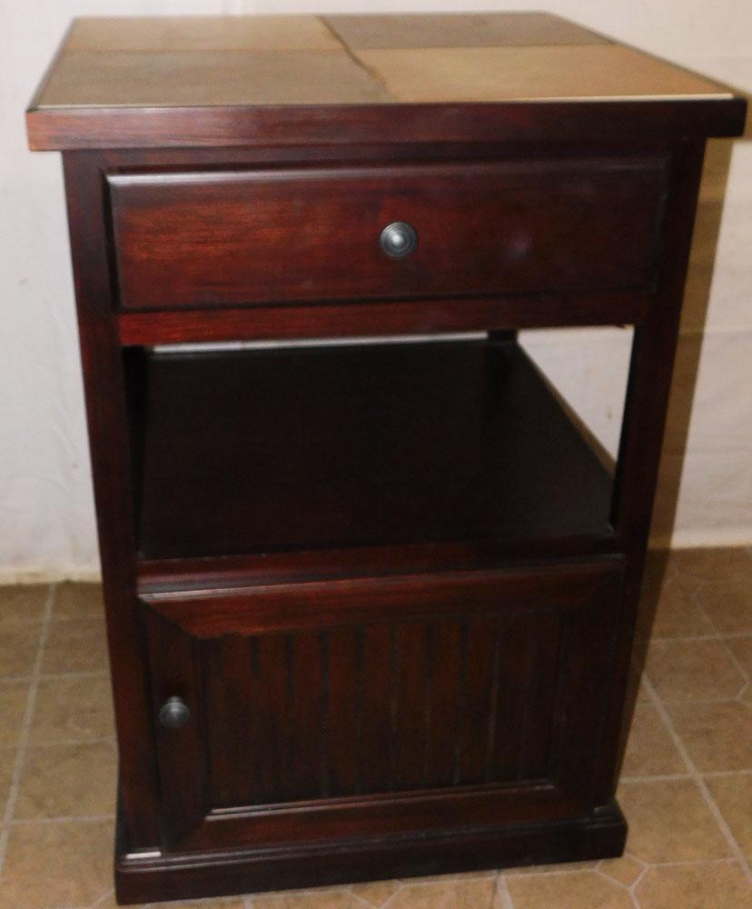 Cherry One Drawer Stand W/ Tile Top (1 of 5)