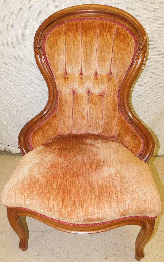 Victorian Walnut Ladies Slipper Chair (1 of 3)
