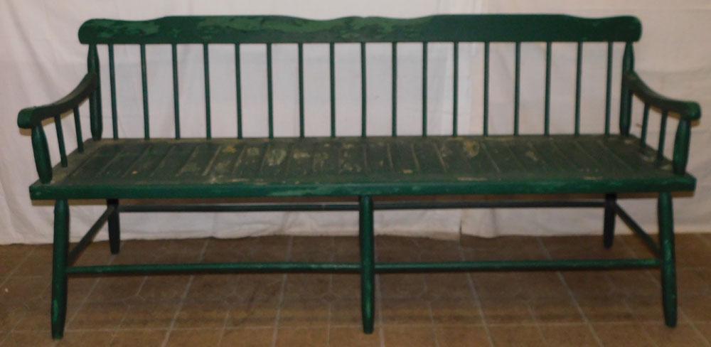Antique Painted Porch Bench (1 of 4)