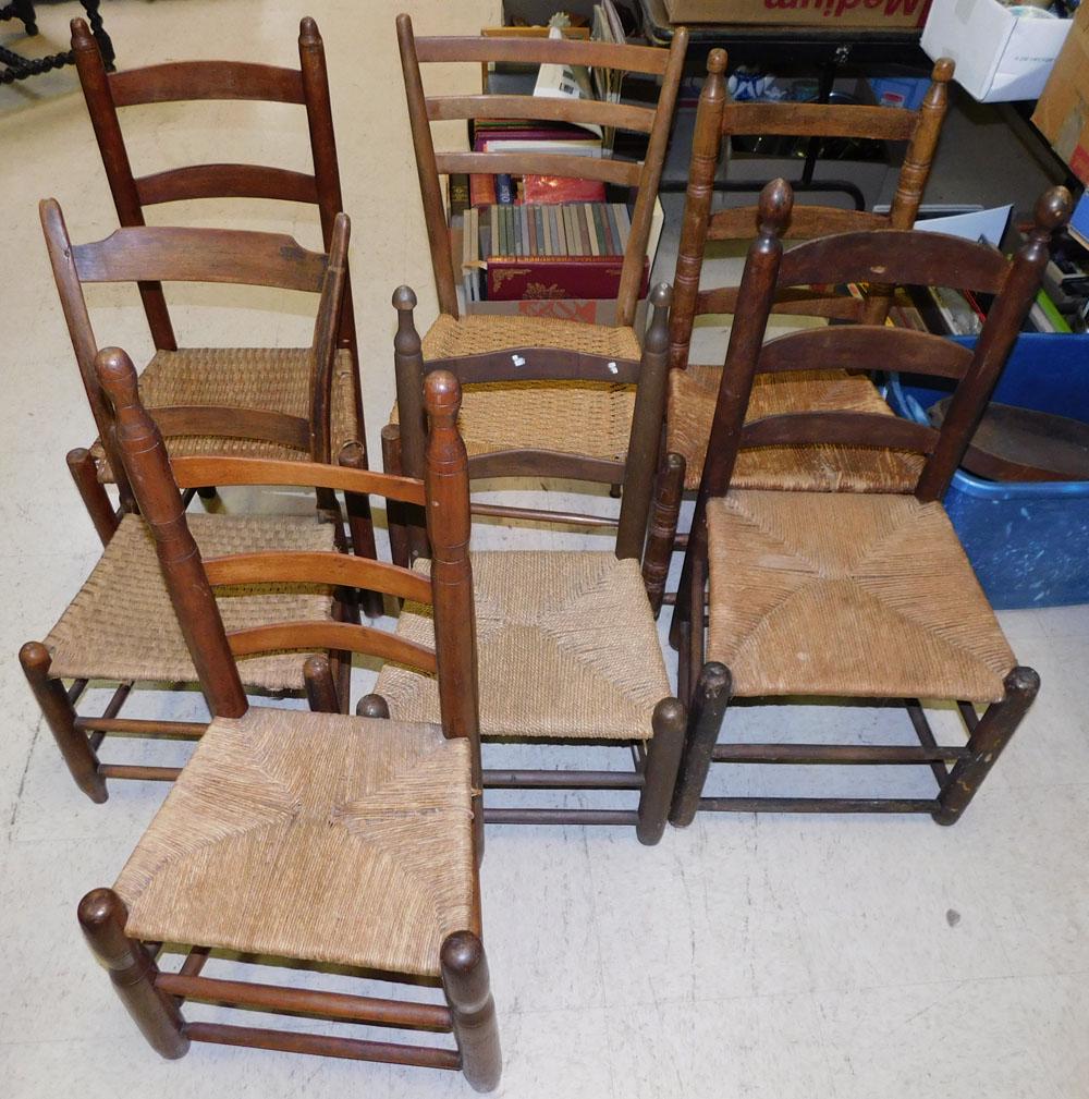 Lot 7 Antique Ladder Back Chairs Mar 01, 2023 Langston Auction