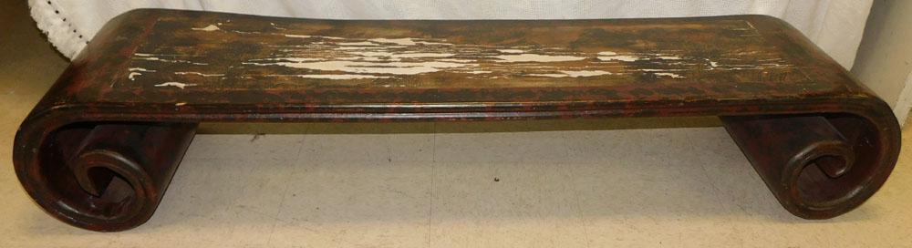 Oriental Distressed Painted Bench (1 of 6)