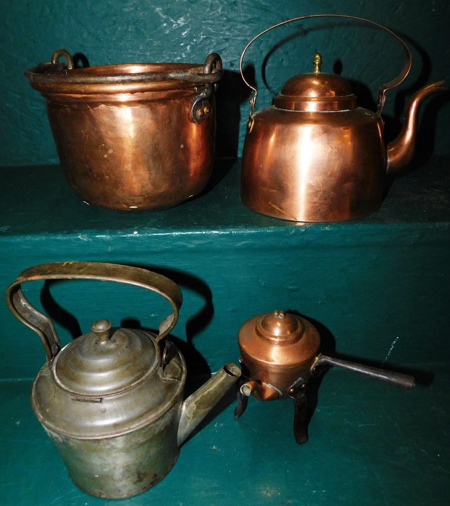 Lot Copper Tea Pots - Bucket (1 of 1)