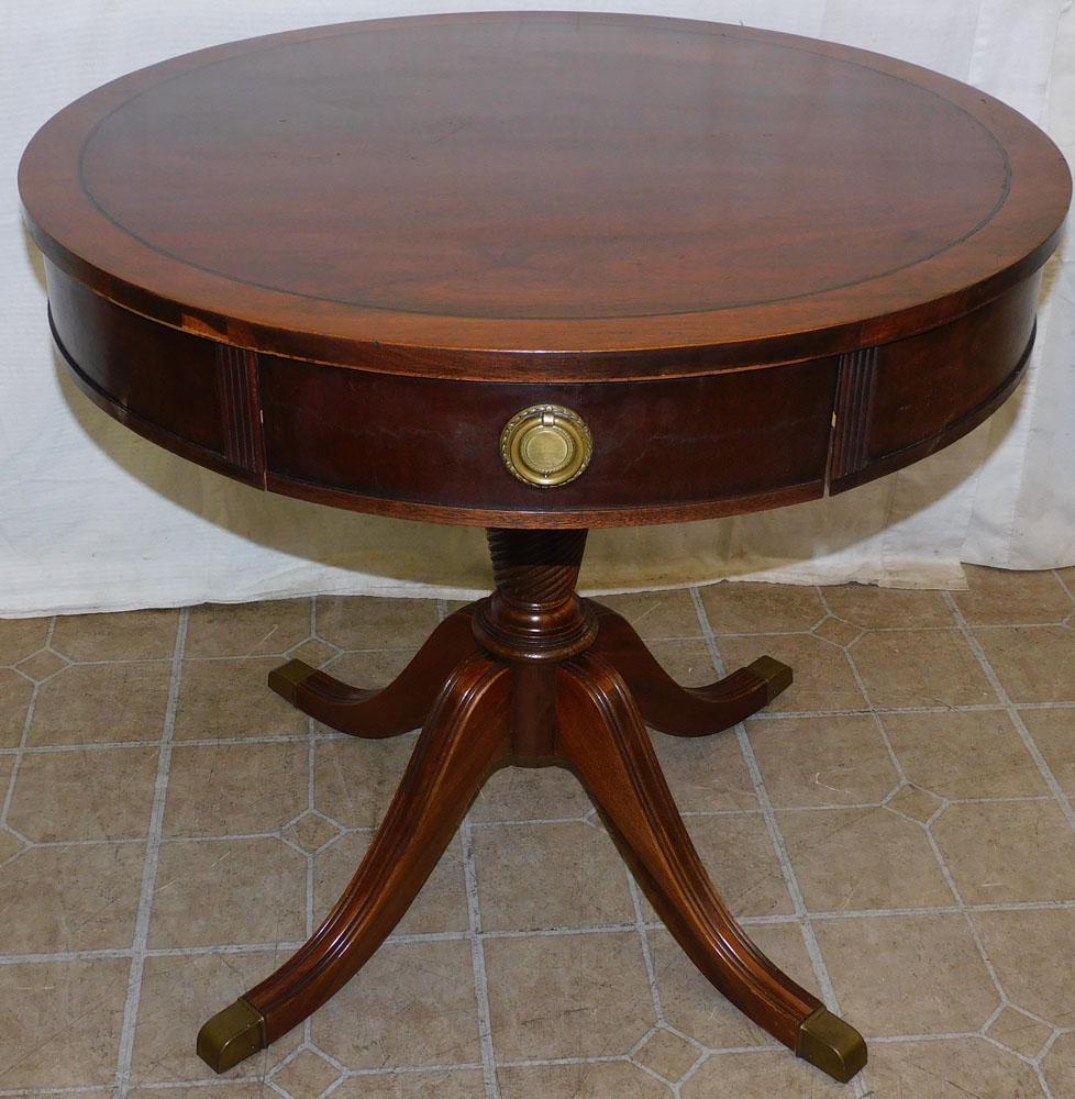 Mahogany Banded Top Drum Table By Brandt (1 of 4)