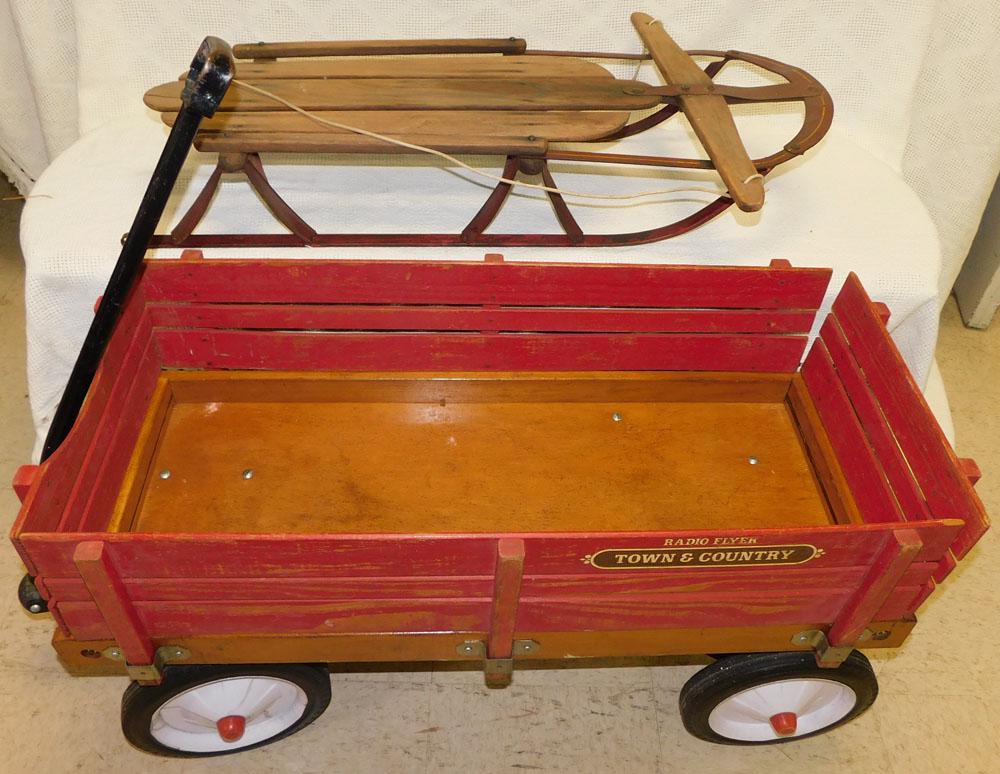 Vintage Wagon & Snow Sled (1 of 4)