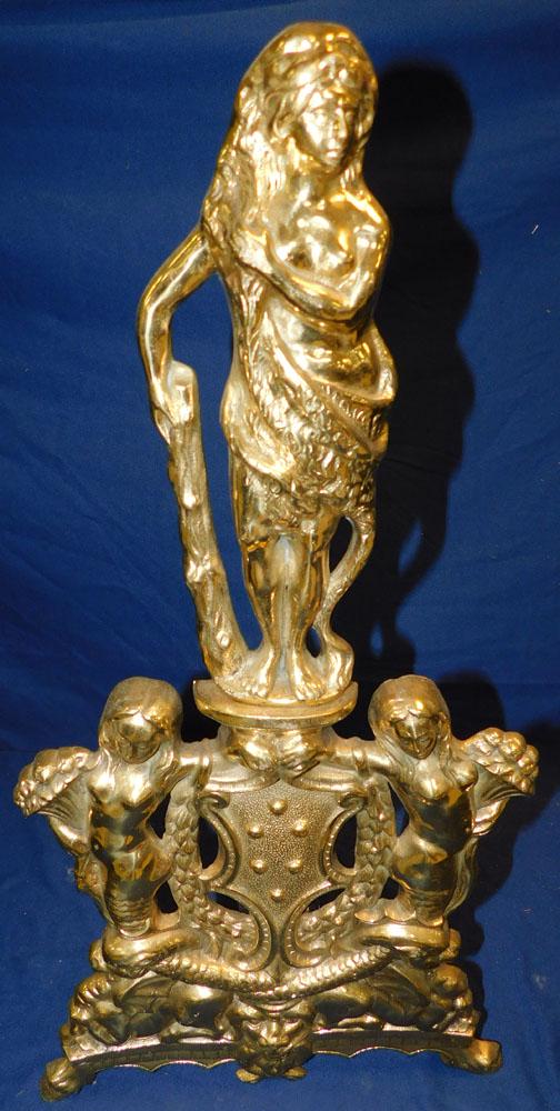 Cast Brass Figural Andiron (1 of 4)