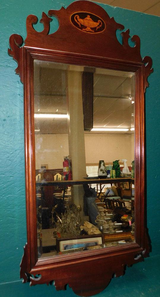 Mahogany Chippendale Style Framed Mirror (1 of 3)