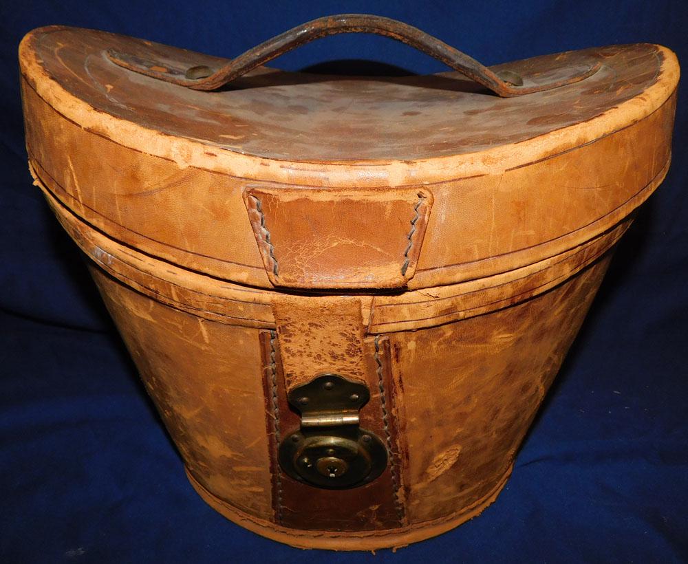 Antique Leather Hat Box (1 of 2)