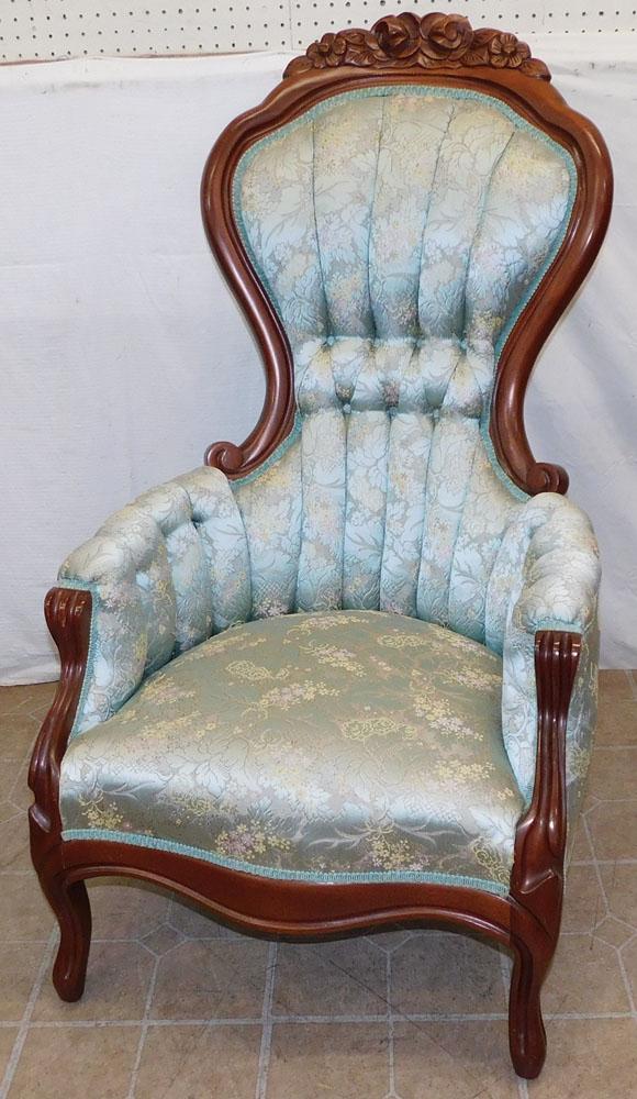Mahogany Carved Victorian Style Arm Chair (1 of 4)