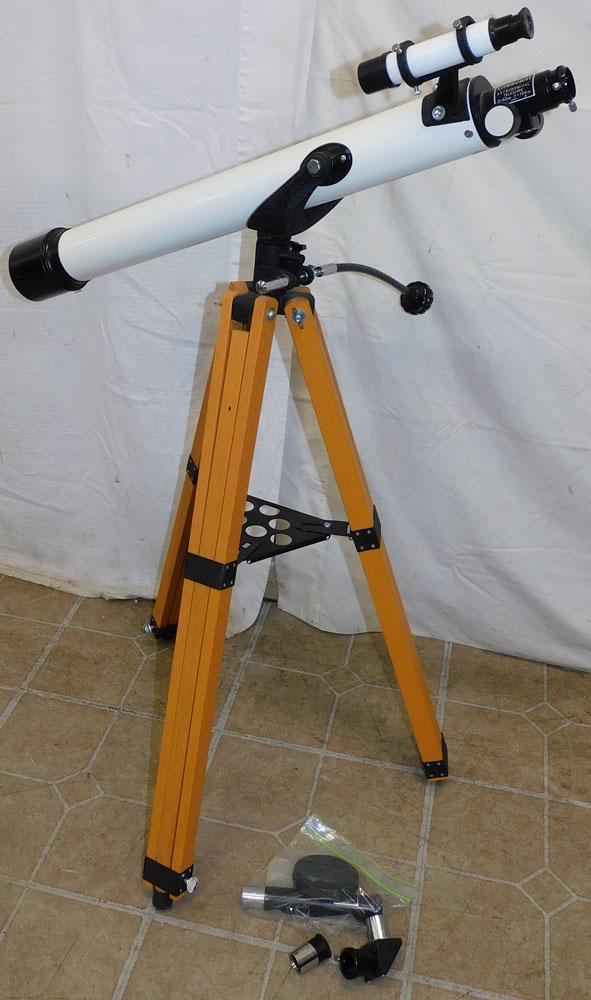 Crescent Telescope On Tripod: Crescent Telescope On Tripod. "ALL DESCRIPTIONS AND ANY CONDITION STATEMENT GIVEN BY LANGSTON AUCTION GALLERY ARE STRICTLY OPINIONS AND LANGSTON'S SHALL HAVE NO RESPONSIBILITY FOR ERRORS OR OMISSIONS.