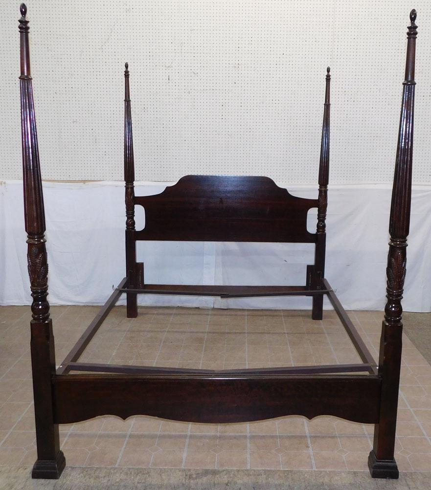 Cherry Rice Carved 4 Poster Bed ( Queen Or Full Size) (1 of 6)