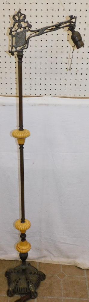 Antique Metal & Porcelain Floor Lamp (1 of 5)