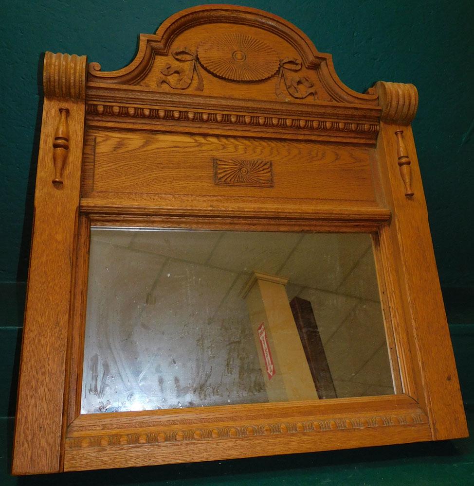 Oak Carved Framed Mirror (1 of 3)