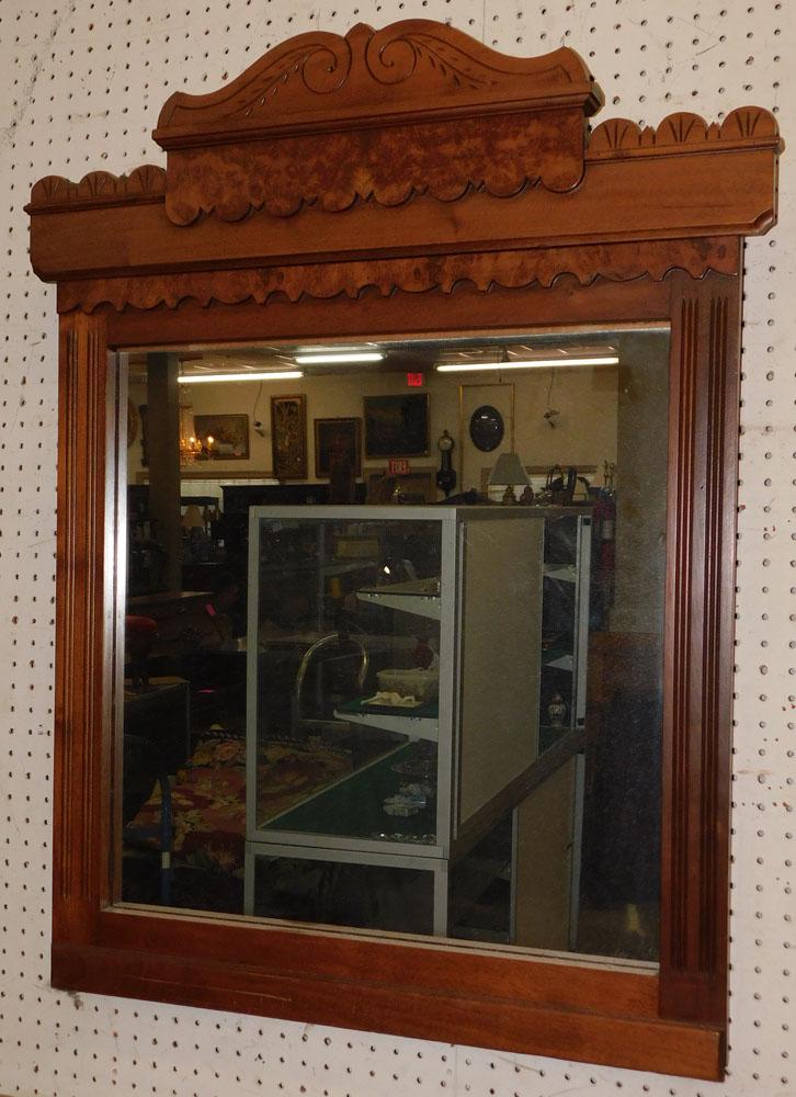 Victorian Walnut Framed Mirror (1 of 3)