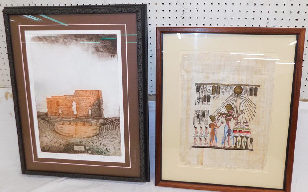 Framed Watercolor & Framed Block Print (1 of 4)