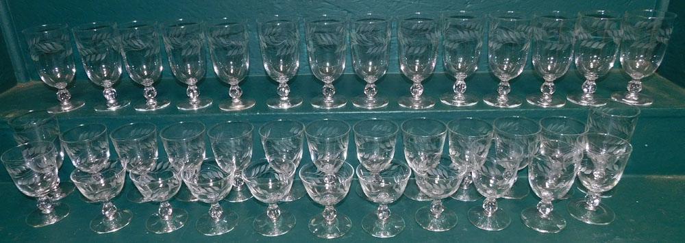 Lot Etched Crystal Stemware (1 of 3)