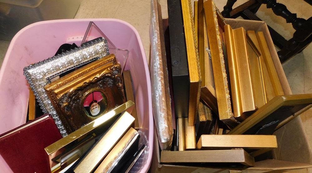 Lot Picture Frames: Lot Picture Frames. "ALL DESCRIPTIONS AND ANY CONDITION STATEMENT GIVEN BY LANGSTON AUCTION GALLERY ARE STRICTLY OPINIONS AND LANGSTON'S SHALL HAVE NO RESPONSIBILITY FOR ERRORS OR OMISSIONS. THE ABSEN