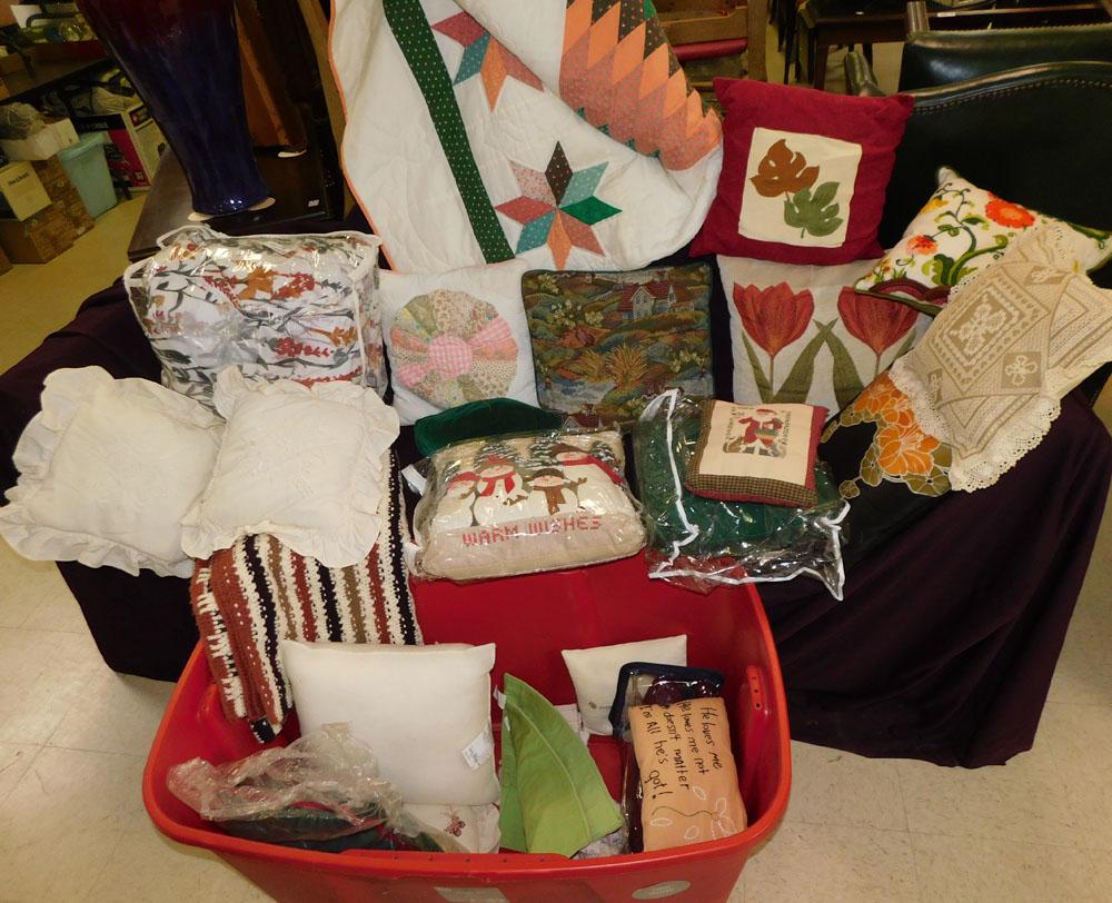 Lot Linens: Lot Linens. "ALL DESCRIPTIONS AND ANY CONDITION STATEMENT GIVEN BY LANGSTON AUCTION GALLERY ARE STRICTLY OPINIONS AND LANGSTON'S SHALL HAVE NO RESPONSIBILITY FOR ERRORS OR OMISSIONS. THE ABSENCE OF A