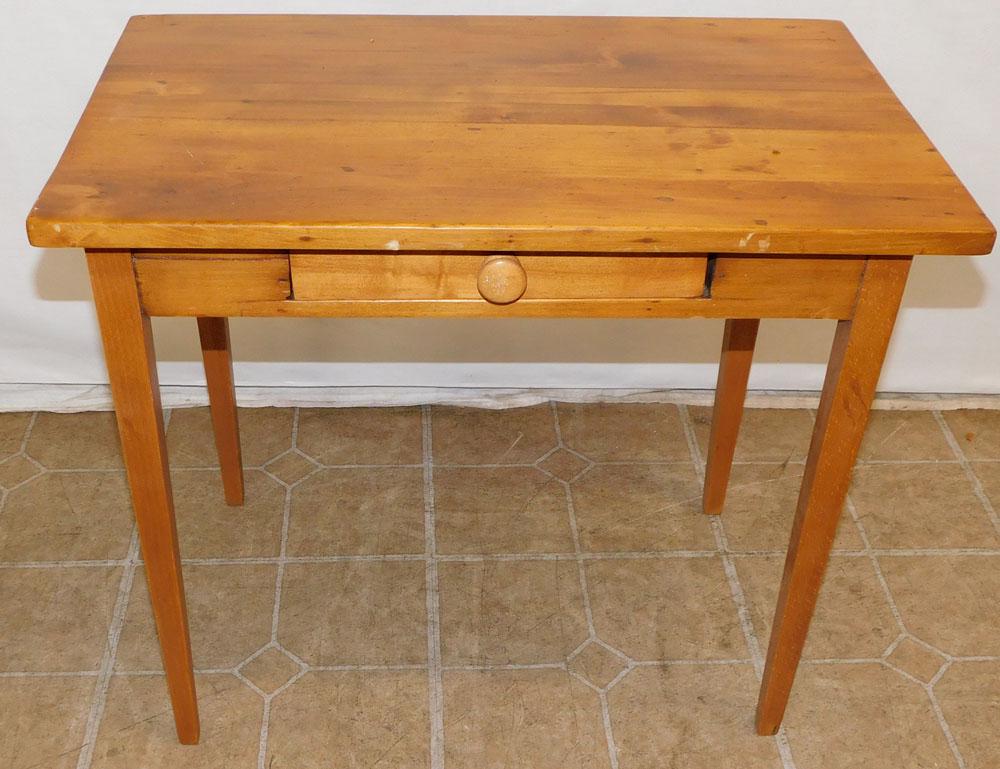 Maple Childs Desk: Maple Childs Desk. 24" W 15 1/2" D 20 1/4" H "ALL DESCRIPTIONS AND ANY CONDITION STATEMENT GIVEN BY LANGSTON AUCTION GALLERY ARE STRICTLY OPINIONS AND LANGSTON'S SHALL HAVE NO RESPONSIBILITY FOR ERROR