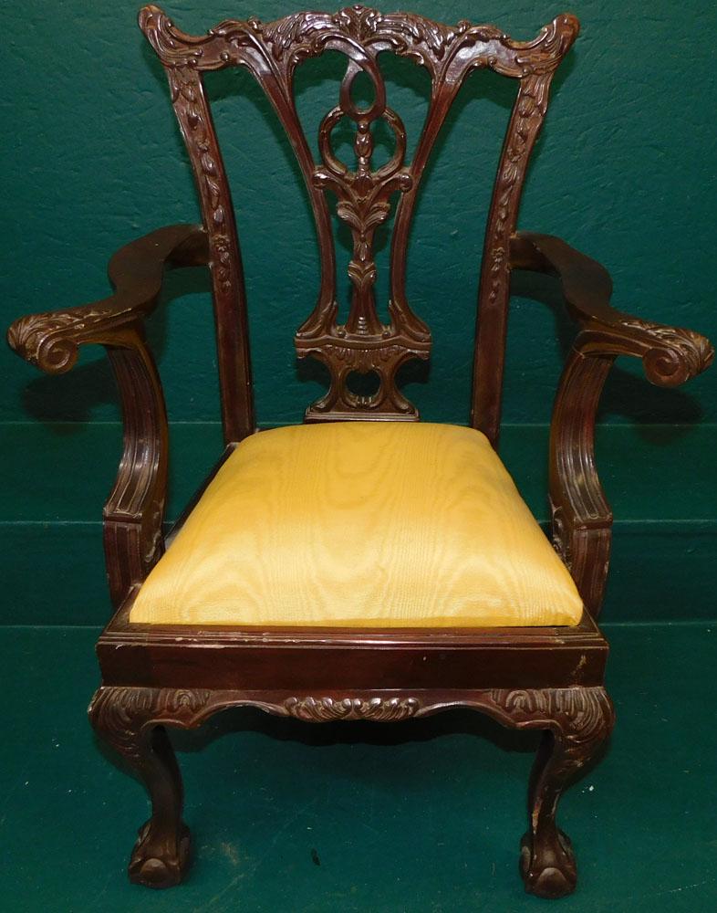 Mahogany Carved Chippendale Style Childs Chair (1 of 3)