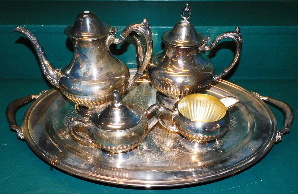 5 Pc Silver Plate Tea Set (1 of 1)