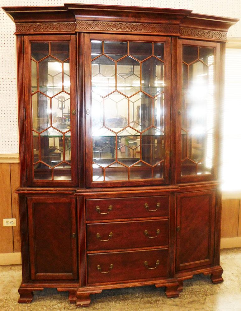 Cherry 2 Part China Cabinet By Bassett (1 of 5)